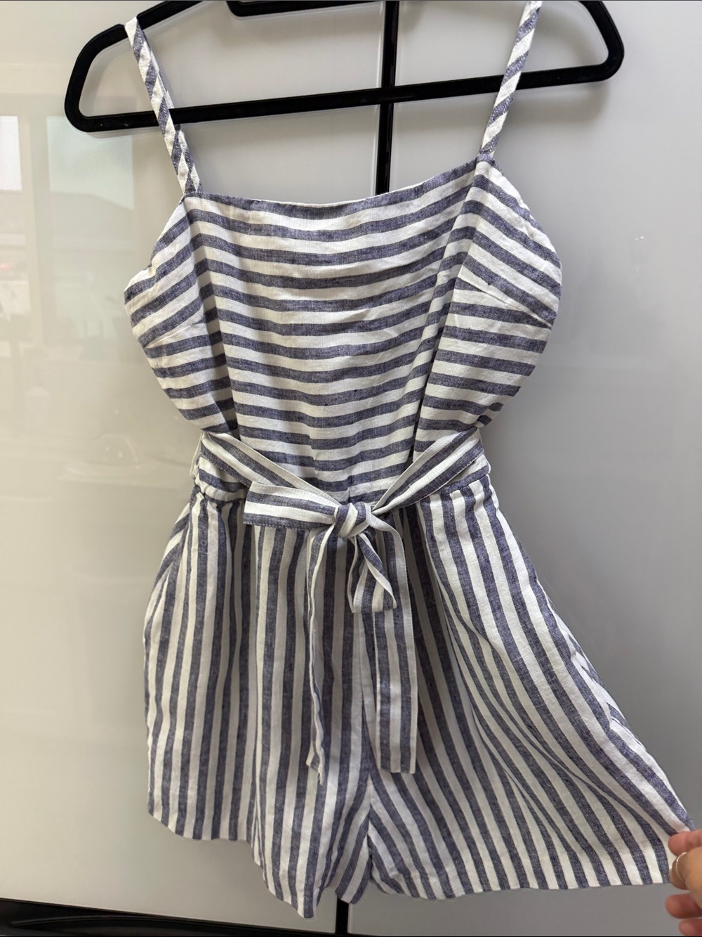 C&C Striped Blue and White Tie-Waist Sundress